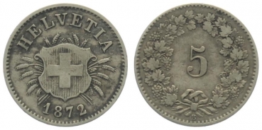 5 Rappen 1872 B
